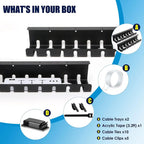 Under Desk Cable Management Tray-2 Pack