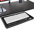 Under Desk Keyboard Tray, 20" Wx11"D Sturdy Key Board Tray Under Desk Slide with Pen Tray, Desk Extender with Pen Holder,Black