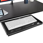 Under Desk Keyboard Tray, 20" Wx11"D Sturdy Key Board Tray Under Desk Slide with Pen Tray, Desk Extender with Pen Holder,Black