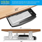 Under Desk Steel Keyboard Tray with 360° Rotating Mouse Platform