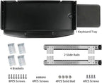 Under Desk Steel Keyboard Tray with 360° Rotating Mouse Platform
