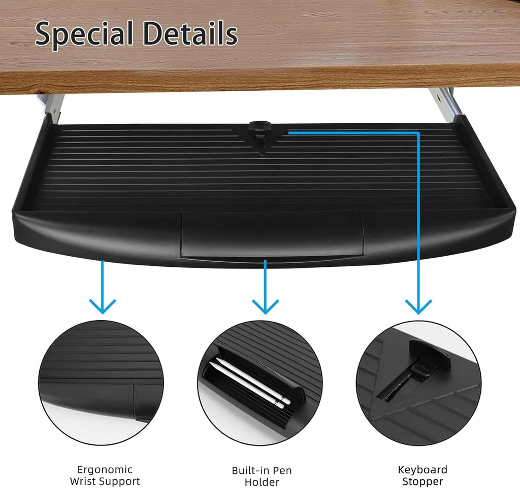 Under Desk Sliding Keyboard Tray