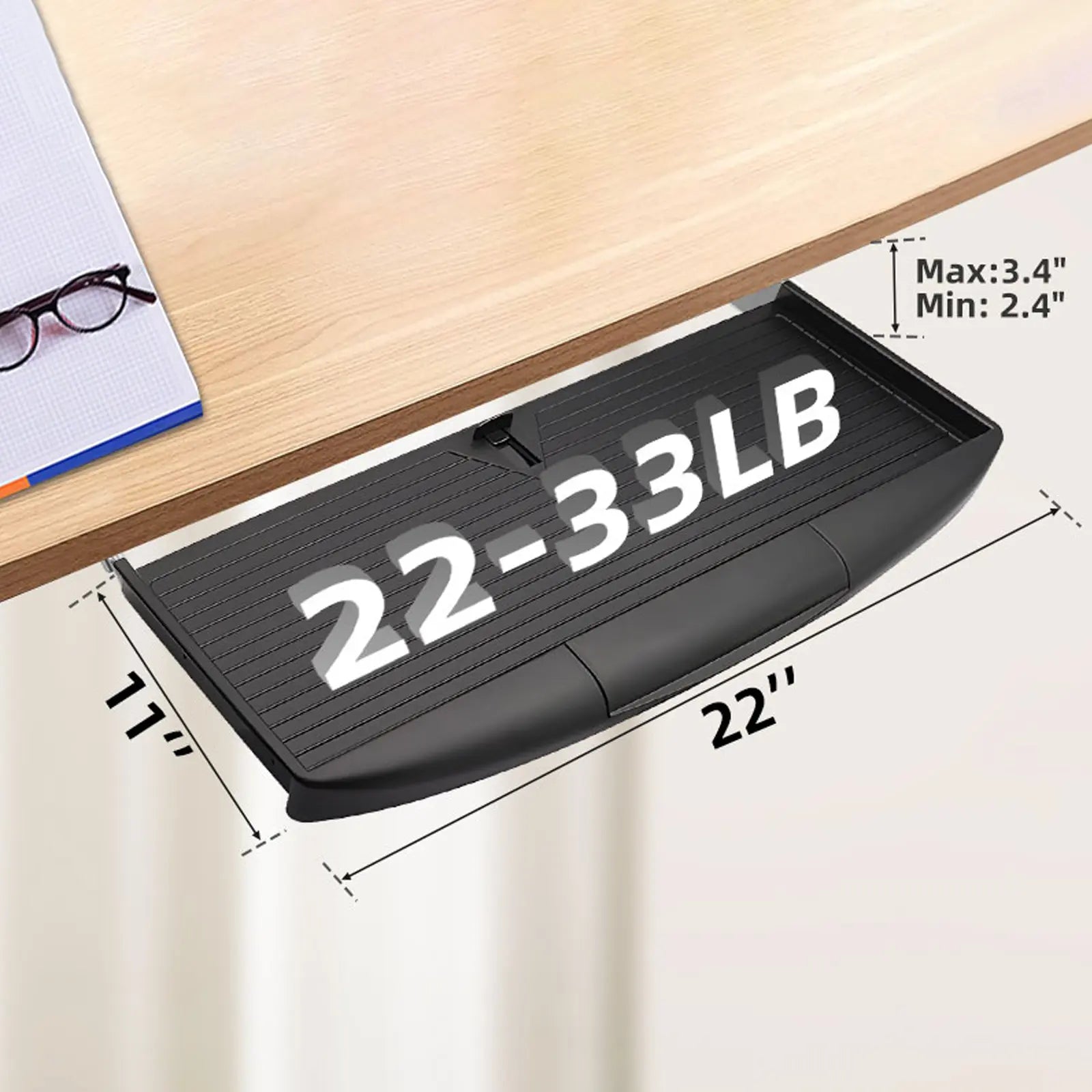 Under Desk Sliding Keyboard Tray