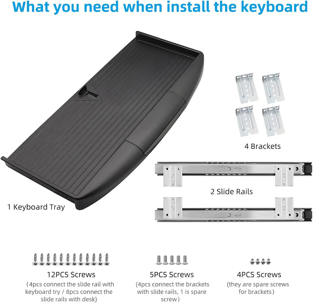Under Desk Sliding Keyboard Tray