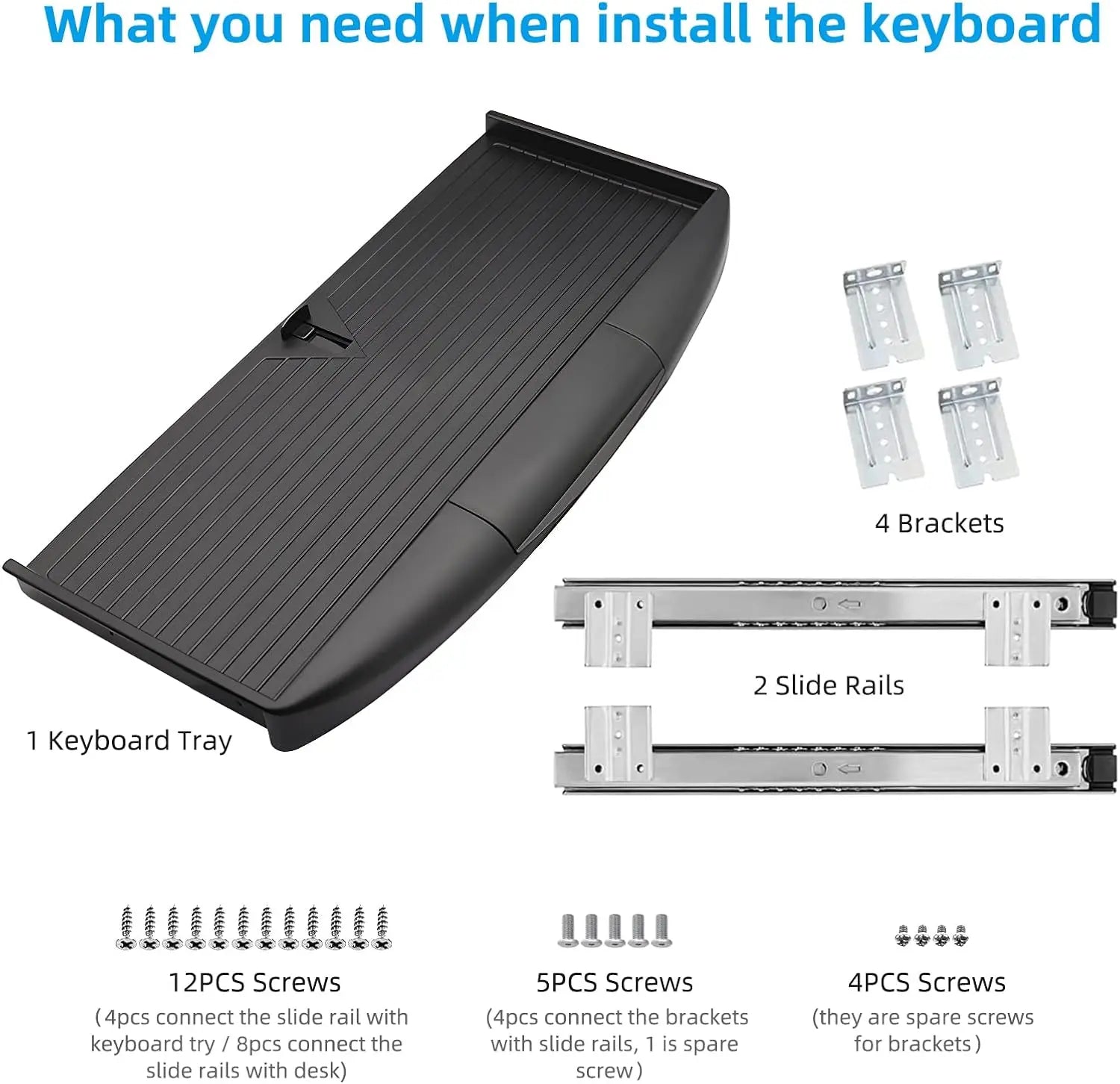 Under Desk Sliding Keyboard Tray
