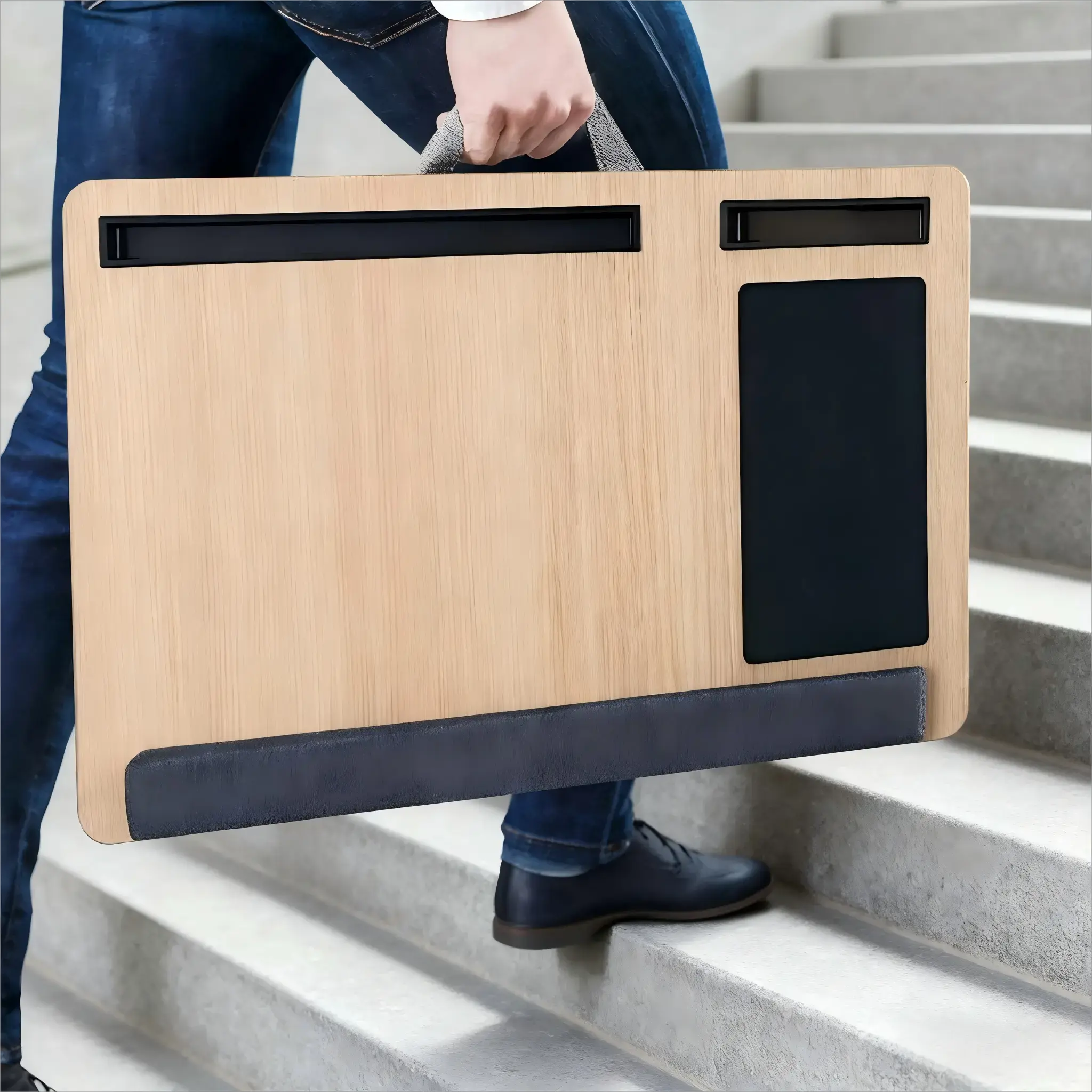 Versatile Wooden Portable Lap Desk with Cushion - Ciao Stilista #