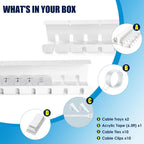 White Under Desk Cable Management-2 Pack