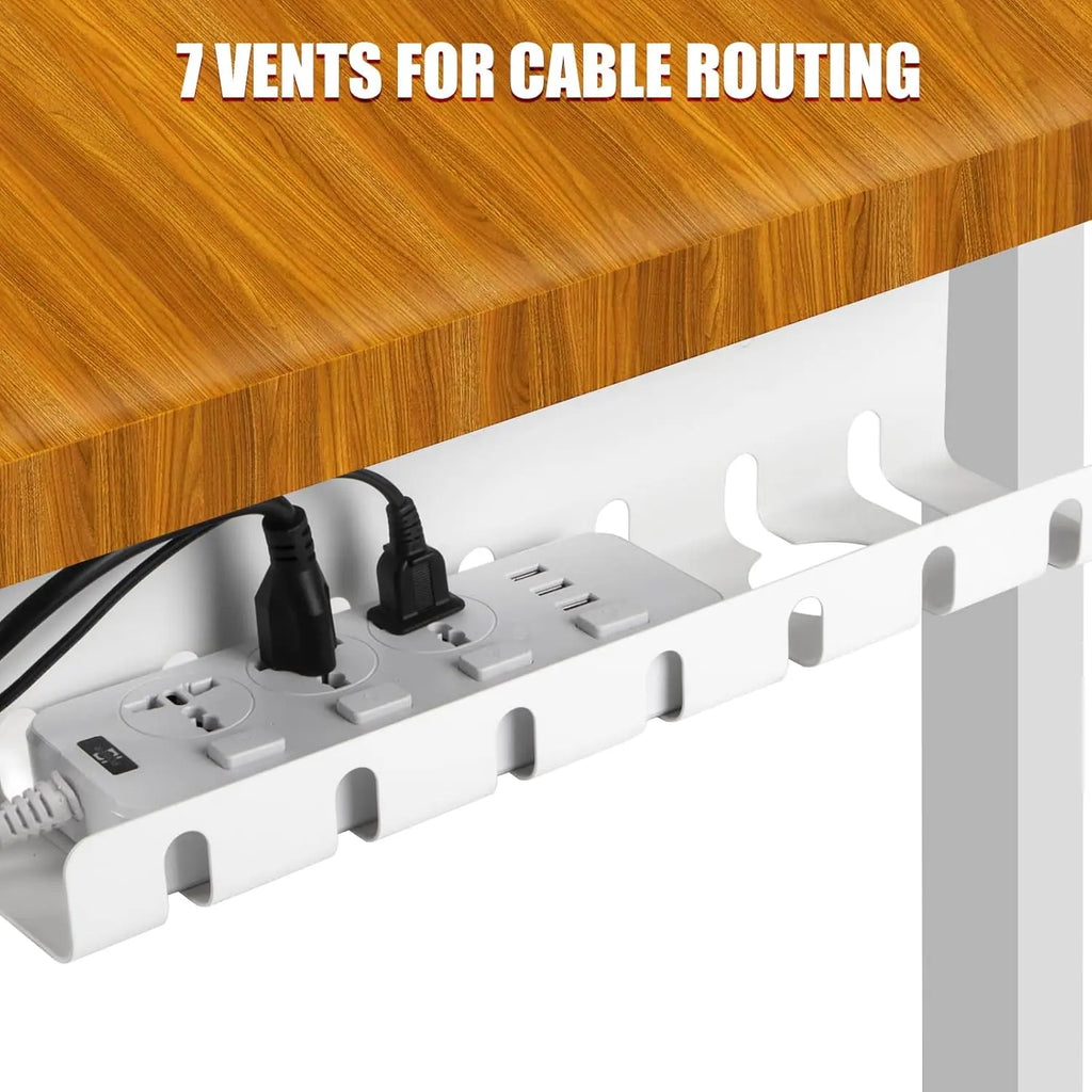 White Under Desk Cable Management-2 Pack