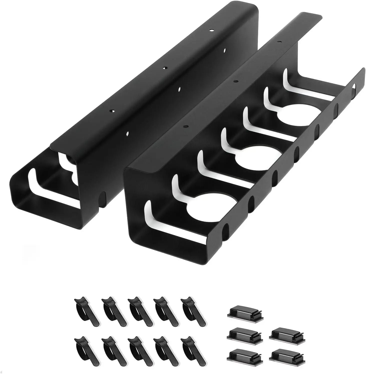 White Under Desk Cable Management-2 Pack