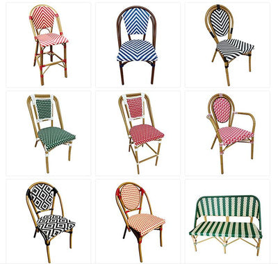 Rattan Woven Aluminum Alloy Outdoor Balcony Coffee Shop Milk Tea Shop Garden Outdoor Night Outside Set Rattan Table And Chair Combination