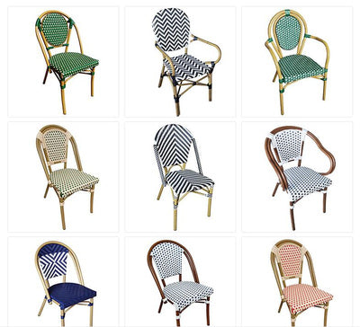 Rattan Woven Aluminum Alloy Outdoor Balcony Coffee Shop Milk Tea Shop Garden Outdoor Night Outside Set Rattan Table And Chair Combination