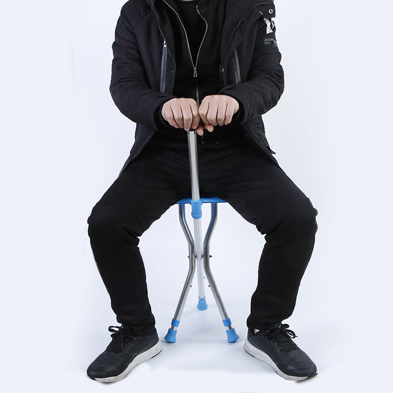 Cleye aluminum alloy folding crutch stool telescopic adjustable height multi-functional cane