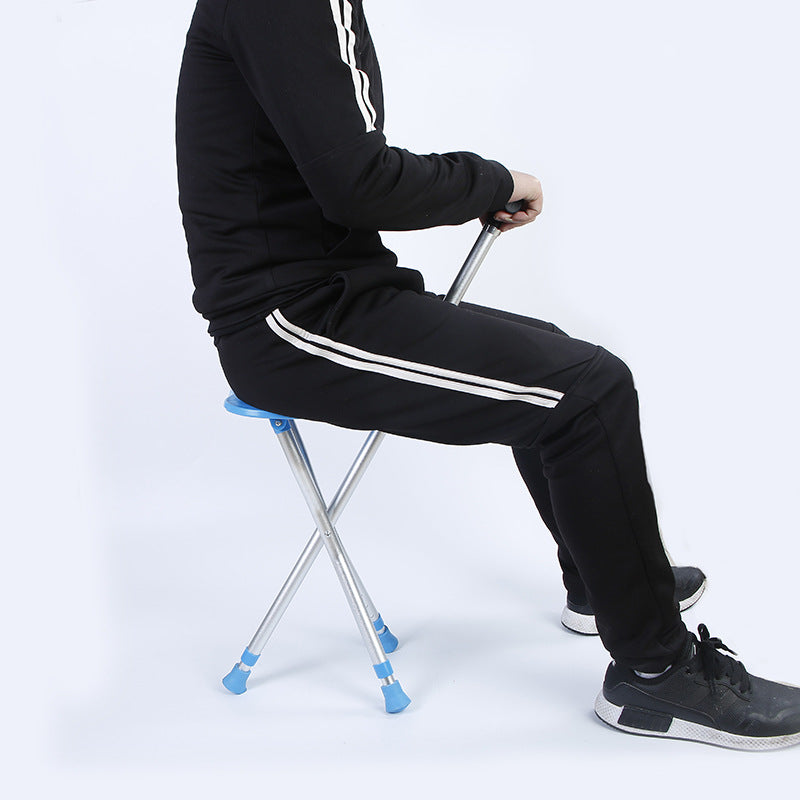 Cleye aluminum alloy folding crutch stool telescopic adjustable height multi-functional cane