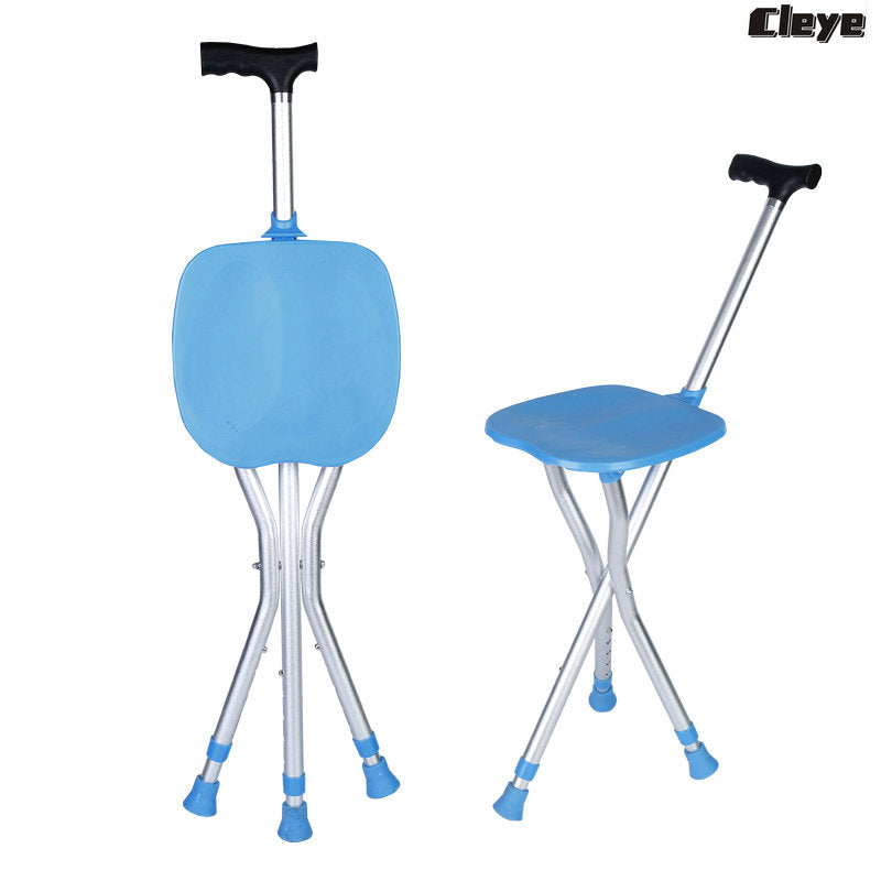 Cleye aluminum alloy folding crutch stool telescopic adjustable height multi-functional cane