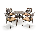 Leisure Outdoor Cast Aluminum Outdoor Combined Tables And Chairs Hotel Courtyard Balcony Cafe Iron Table And Chair Five Piece Combination