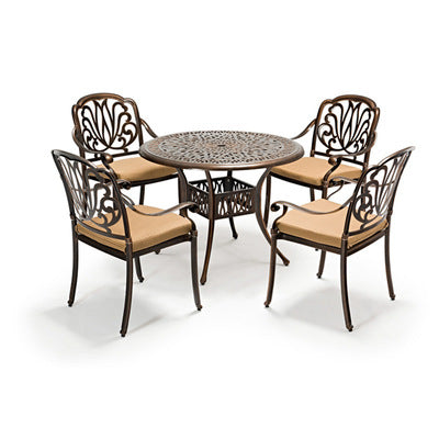 Leisure Outdoor Cast Aluminum Outdoor Combined Tables And Chairs Hotel Courtyard Balcony Cafe Iron Table And Chair Five Piece Combination
