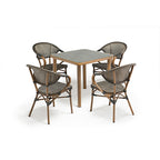 Outdoor Leisure Courtyard Net Cloth Bamboo Rattan Chair Balcony Cafe Five Piece Set Of Combined Tables And Chairs Open-air Restaurant Tables And Chairs