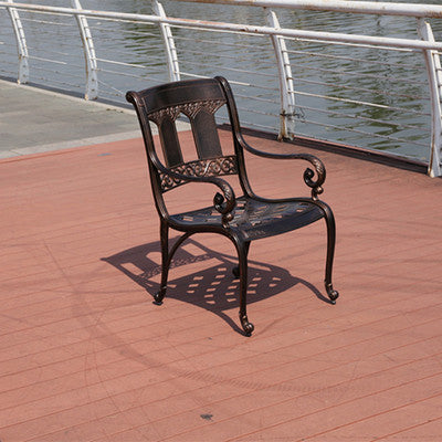 Outdoor Cast Aluminum Tables And Chairs Red Sandalwood Terrace Villa Courtyard Hotel Outdoor European Leisure Iron Furniture Combination