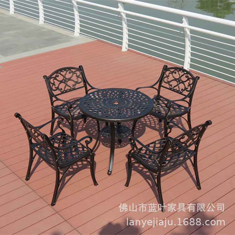 Outdoor Cast Aluminum Disassembly Tables And Chairs Balcony Outdoor Courtyard Leisure Tables And Chairs Outdoor Coffee Shop Dining Room Tables And Chairs