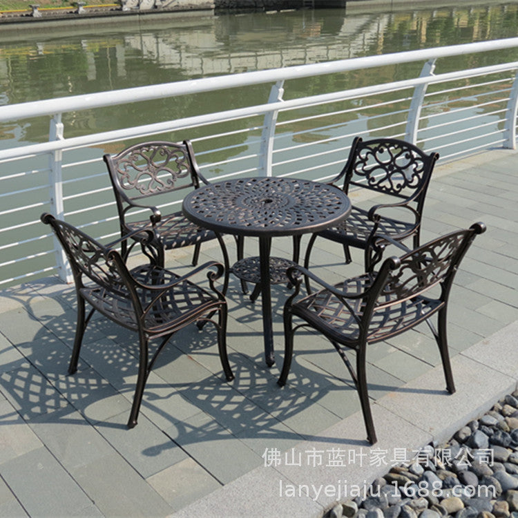 Outdoor Cast Aluminum Disassembly Tables And Chairs Balcony Outdoor Courtyard Leisure Tables And Chairs Outdoor Coffee Shop Dining Room Tables And Chairs
