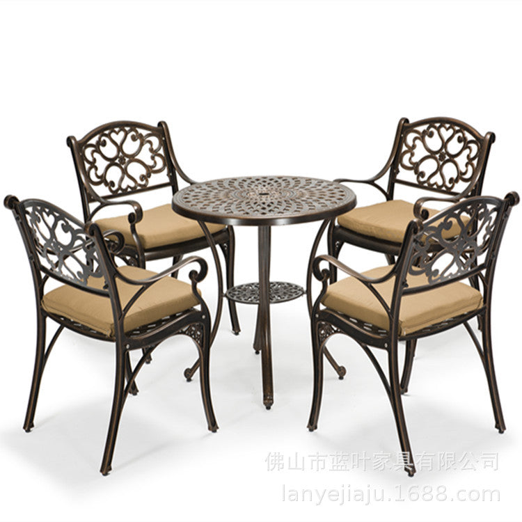 Outdoor Cast Aluminum Disassembly Tables And Chairs Balcony Outdoor Courtyard Leisure Tables And Chairs Outdoor Coffee Shop Dining Room Tables And Chairs