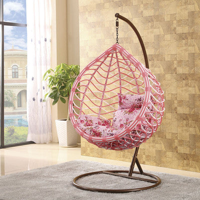 Outdoor Indoor Balcony Hanging Basket Imitation Rattan Single Person Leisure Hammock Water Drop Bird's Nest Rattan Chair Swing