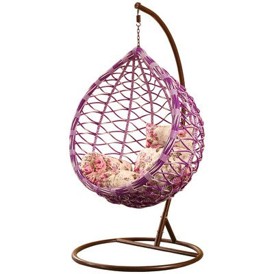Outdoor Indoor Balcony Hanging Basket Imitation Rattan Single Person Leisure Hammock Water Drop Bird's Nest Rattan Chair Swing