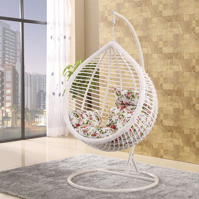 Outdoor Indoor Balcony Hanging Basket Imitation Rattan Single Person Leisure Hammock Water Drop Bird's Nest Rattan Chair Swing