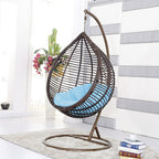 Outdoor Indoor Balcony Hanging Basket Imitation Rattan Single Person Leisure Hammock Water Drop Bird's Nest Rattan Chair Swing