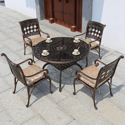 Outdoor Tables And Chairs Courtyard European Cast Aluminum 35 Piece Terrace Combination Outdoor Garden Iron Furniture Balcony Leisure