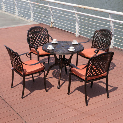 Outdoor Cast Aluminum Tables And Chairs Courtyard Garden Outdoor Leisure Negotiation Metal Barbecue Tables And Chairs Outdoor Iron Furniture Combination