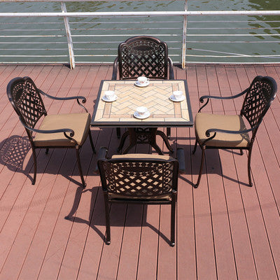 Outdoor Cast Aluminum Tables And Chairs Courtyard Garden Outdoor Leisure Negotiation Metal Barbecue Tables And Chairs Outdoor Iron Furniture Combination