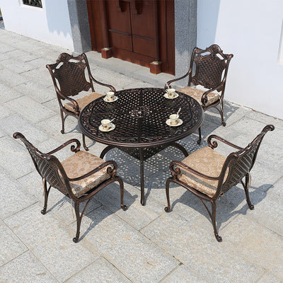 Outdoor Tables And Chairs Courtyard European Cast Aluminum 35 Piece Terrace Combination Outdoor Garden Iron Furniture Balcony Leisure