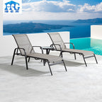 Outdoor Lounge Chair Hotel Club Swimming Pool Leisure Teslin Net Cloth Beach Chair Aluminum Alloy Lounge Chair Iron Table And Chair