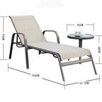 Outdoor Lounge Chair Hotel Club Swimming Pool Leisure Teslin Net Cloth Beach Chair Aluminum Alloy Lounge Chair Iron Table And Chair