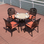 Outdoor Cast Aluminum Tables And Chairs Courtyard Garden Outdoor Leisure Negotiation Metal Barbecue Tables And Chairs Outdoor Iron Furniture Combination