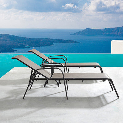 Outdoor Lounge Chair Hotel Club Swimming Pool Leisure Teslin Net Cloth Beach Chair Aluminum Alloy Lounge Chair Iron Table And Chair
