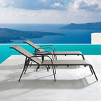 Outdoor Lounge Chair Hotel Club Swimming Pool Leisure Teslin Net Cloth Beach Chair Aluminum Alloy Lounge Chair Iron Table And Chair