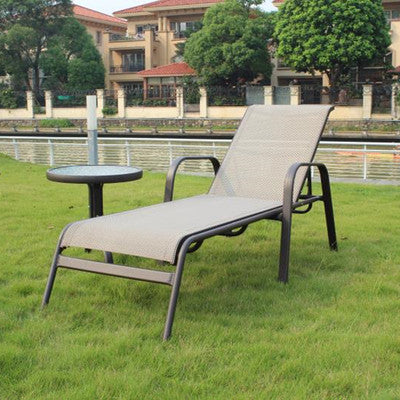 Outdoor Lounge Chair Hotel Club Swimming Pool Leisure Teslin Net Cloth Beach Chair Aluminum Alloy Lounge Chair Iron Table And Chair