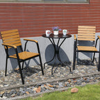 Outdoor Plastic Wood Tables And Chairs Courtyard Garden Leisure Furniture Catering Outdoor Cafe Villa Iron Tables And Chairs