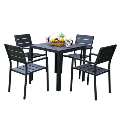 Outdoor Tables And Chairs Outdoor Courtyard Garden Leisure Restaurant Tables And Chairs Combination Plastic Wood Tables And Chairs Combination Simple Terrace Furniture