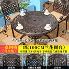 Outdoor Cast Aluminum Table And Chair Combination Outdoor Courtyard Furniture European Iron Leisure Garden Balcony Table And Chair 35 Piece Set