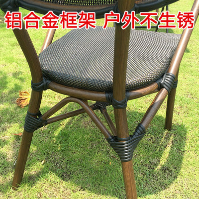 Outdoor Rattan Chair Courtyard Combination Outdoor Cafe Outdoor Courtyard Rattan Table And Chair Balcony Bar Table And Chair Three Piece Set