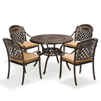 Outdoor Cast Aluminum Table And Chair Combination Outdoor Courtyard Furniture European Iron Leisure Garden Balcony Table And Chair 35 Piece Set
