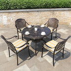 Outdoor Cast Aluminum Table And Chair Combination Outdoor Courtyard Furniture European Iron Leisure Garden Balcony Table And Chair 35 Piece Set