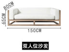 Outdoor Nordic Sofa Hotel Terrace Living Room Leisure Aluminum Alloy Soft Wood Grain Sofa Tea Table Combination