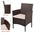 3 Pieces PE Rattan Chairs and Table Set