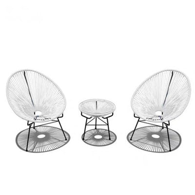 Nordic Outdoor Rattan Chair Three Piece Set Outdoor Balcony Leisure Iron Rattan Chair Tea Table Combination