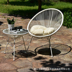 Nordic Outdoor Rattan Chair Three Piece Set Outdoor Balcony Leisure Iron Rattan Chair Tea Table Combination