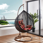 Outdoor Leisure Courtyard Bird's Nest Hanging Basket Imitation Rattan Single Drop Hammock Rattan Swing Rocking Chair Indoor Balcony